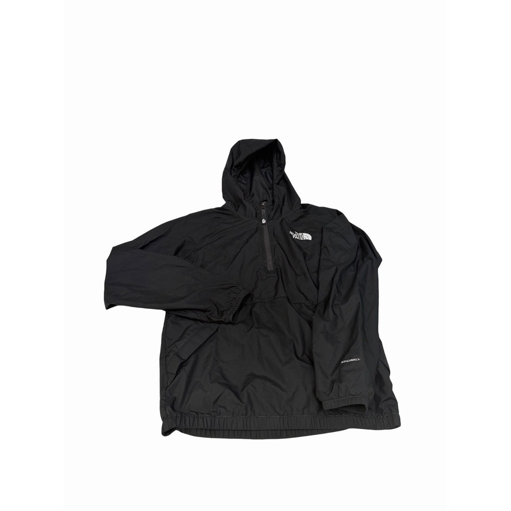 The North Face lightweight hooded windbreaker Windwall Black Size 10/12